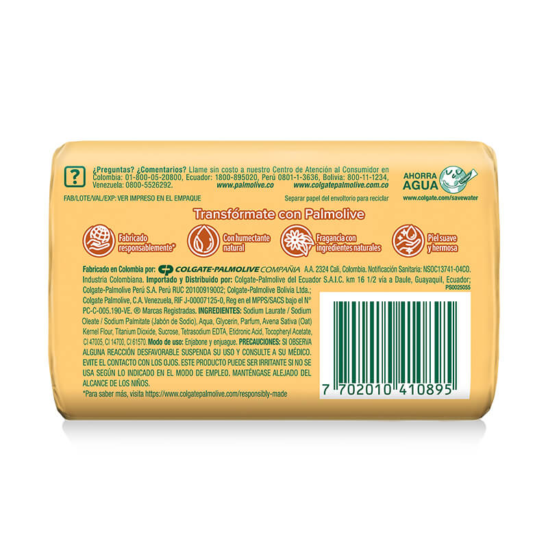 Palmolive® Naturals Exfoliación Diaria Avena y Azúcar Jabón en barra