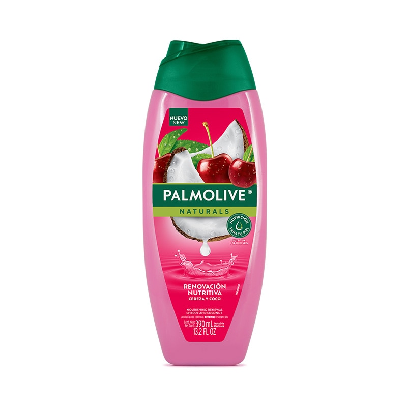 Palmolive® Naturals Suavidad Natural Cereza y Coco Jabón líquido corporal Palmolive® Naturals Humectación Refrescante Sandía y Lychee Jabón líquido corporal
